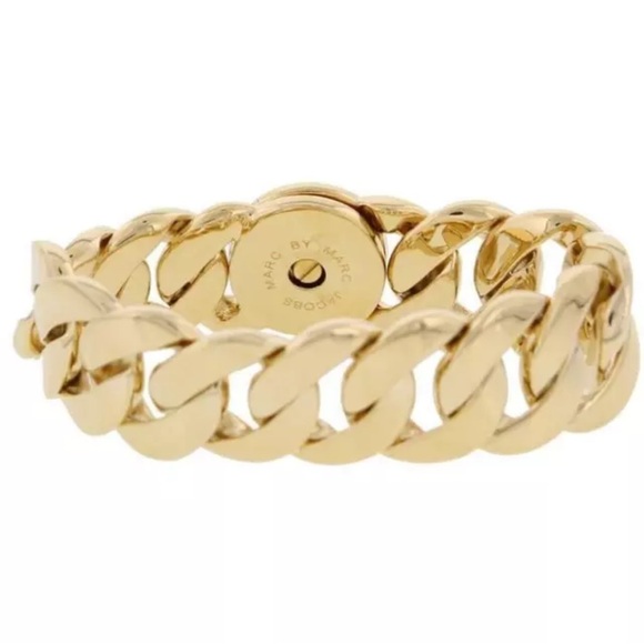 Marc By Marc Jacobs Large Goldtone Bracelet with Katie Turn Lock New with Tags. - Picture 4 of 5